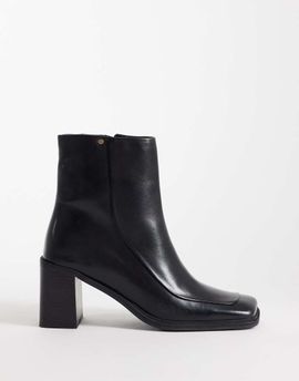 Bronx Bronx New-Corfu square toe high ankle boots in black leather