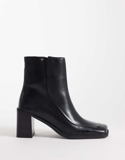 Bronx Bronx New-Corfu square toe high ankle boots in black leather