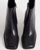 Bronx Bronx New-Corfu square toe high ankle boots in black leather - 2