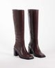 Bronx Bronx New-Corfu square toe knee boots in deep bordeaux-RED - 2