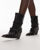 Bronx Bronx New-kole slouchy mid ankle boots in leather black - 1