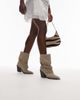 Bronx Bronx New-kole slouchy mid ankle boots in suede oatmilk-White - 1