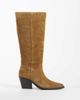 Bronx Bronx Next-Low-Kole western heeled knee boots in dark natural suede-Neutral - 1
