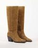 Bronx Bronx Next-Low-Kole western heeled knee boots in dark natural suede-Neutral - 2