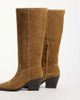 Bronx Bronx Next-Low-Kole western heeled knee boots in dark natural suede-Neutral - 4