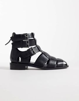 Bronx Bronx Next-wagon cage shoes in black leather