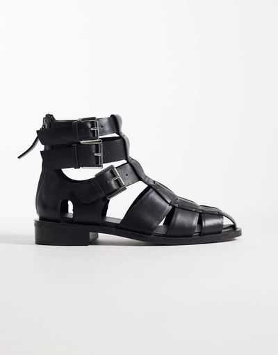 Bronx Bronx Next-wagon cage shoes in black leather
