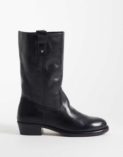 Bronx Bronx Rho-deo slouched ankle boots in black leather