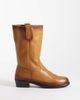 Bronx Bronx Rho-deo slouched ankle boots in mustard leather-Brown - 1