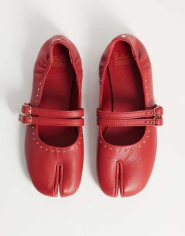 Bronx Bronx Semm-ie ballet flats in red soft leather