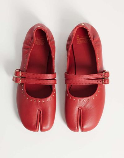 Bronx Bronx Semm-ie ballet flats in red soft leather