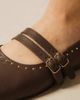 Bronx Bronx Semm-ie split toe ballerina flats in brown soft leather - 2