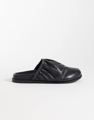 Bronx Bronx Yla-na flat mules in black leather