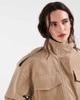 BRONZE SNAKE Bronze Snake Alegra funnel neck jacket in taupe-Navy - 2