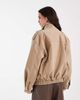 BRONZE SNAKE Bronze Snake Alegra funnel neck jacket in taupe-Navy - 4