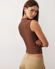 BRONZE SNAKE BRONZE SNAKE Alyce cap sleeve ruched top in chocolate brown - 3