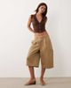 BRONZE SNAKE BRONZE SNAKE Alyce cap sleeve ruched top in chocolate brown - 4
