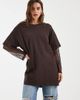BRONZE SNAKE Bronze Snake Amanda lace sleeved tee in dark chocolate-Brown - 1