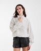 BRONZE SNAKE Bronze Snake Arlo high neck windbreaker in white polka dot-Neutral - 2