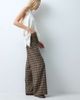 BRONZE SNAKE Bronze Snake baggy pants with turnover waistband in brown check-MULTI - 1