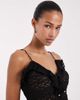 BRONZE SNAKE Bronze Snake boho lace asymmetric hem cami top in black - 3