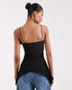 BRONZE SNAKE Bronze Snake boho lace asymmetric hem cami top in black - 4