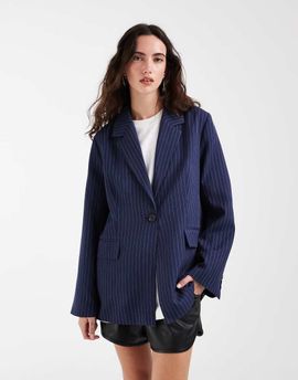 BRONZE SNAKE Bronze Snake Brooks Blazer in navy pinstripe