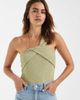 BRONZE SNAKE Bronze Snake Chantal one shoulder bodysuit in matcha green - 1