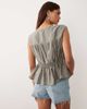 BRONZE SNAKE BRONZE SNAKE Cierra shirred top in pebble-Brown - 2