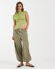 BRONZE SNAKE Bronze Snake Danielle asymmetric high neck top in matcha green - 2