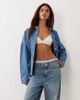 BRONZE SNAKE BRONZE SNAKE dropped shoulders long sleeve denim shirt in blue - 1