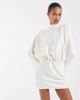 BRONZE SNAKE Bronze Snake high neck drop waist mini dress in ivory-White - 1