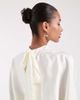 BRONZE SNAKE Bronze Snake high neck drop waist mini dress in ivory-White - 3