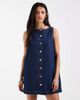 BRONZE SNAKE Bronze Snake Jaymes denim smock dress in indigo-Blue - 1