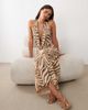 BRONZE SNAKE BRONZE SNAKE Josie zebra striped maxi dress in brown - 1