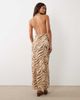 BRONZE SNAKE BRONZE SNAKE Josie zebra striped maxi dress in brown - 2