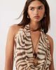 BRONZE SNAKE BRONZE SNAKE Josie zebra striped maxi dress in brown - 3