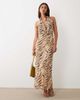 BRONZE SNAKE BRONZE SNAKE Josie zebra striped maxi dress in brown - 4
