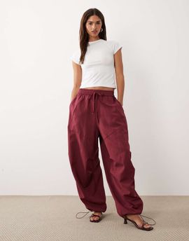 BRONZE SNAKE BRONZE SNAKE Lavinia balloon cargo pants in berry-Red