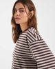 BRONZE SNAKE Bronze snake Lesley stripe crew tee in chocolate-Brown - 1