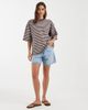 BRONZE SNAKE Bronze snake Lesley stripe crew tee in chocolate-Brown - 2