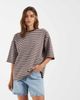 BRONZE SNAKE Bronze snake Lesley stripe crew tee in chocolate-Brown - 3