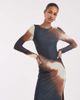 BRONZE SNAKE Bronze Snake long sleeve maxi dress in ombre mesh-Multi - 3
