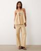 BRONZE SNAKE Bronze Snake Misty smock cotton cami top and pants set in beige-Neutral - 1
