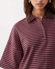 BRONZE SNAKE BRONZE SNAKE Nelly striped polo top in berry-Red - 2