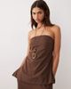 BRONZE SNAKE BRONZE SNAKE Nora cotton bandeau top and pants set in chocolate-Brown - 2