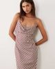 BRONZE SNAKE BRONZE SNAKE Odetta striped cowl neck maxi dress in brown-White - 1