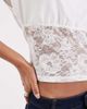 BRONZE SNAKE BRONZE SNAKE off the shoulder top with lace panel in white - 3