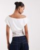 BRONZE SNAKE BRONZE SNAKE off the shoulder top with lace panel in white - 4