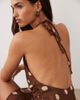 BRONZE SNAKE BRONZE SNAKE Ricky cowl neck polka dot mini dress in chocolate brown - 3